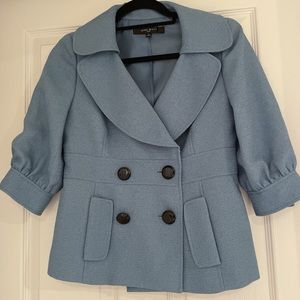 Nine West double breasted puff sleeve blazer